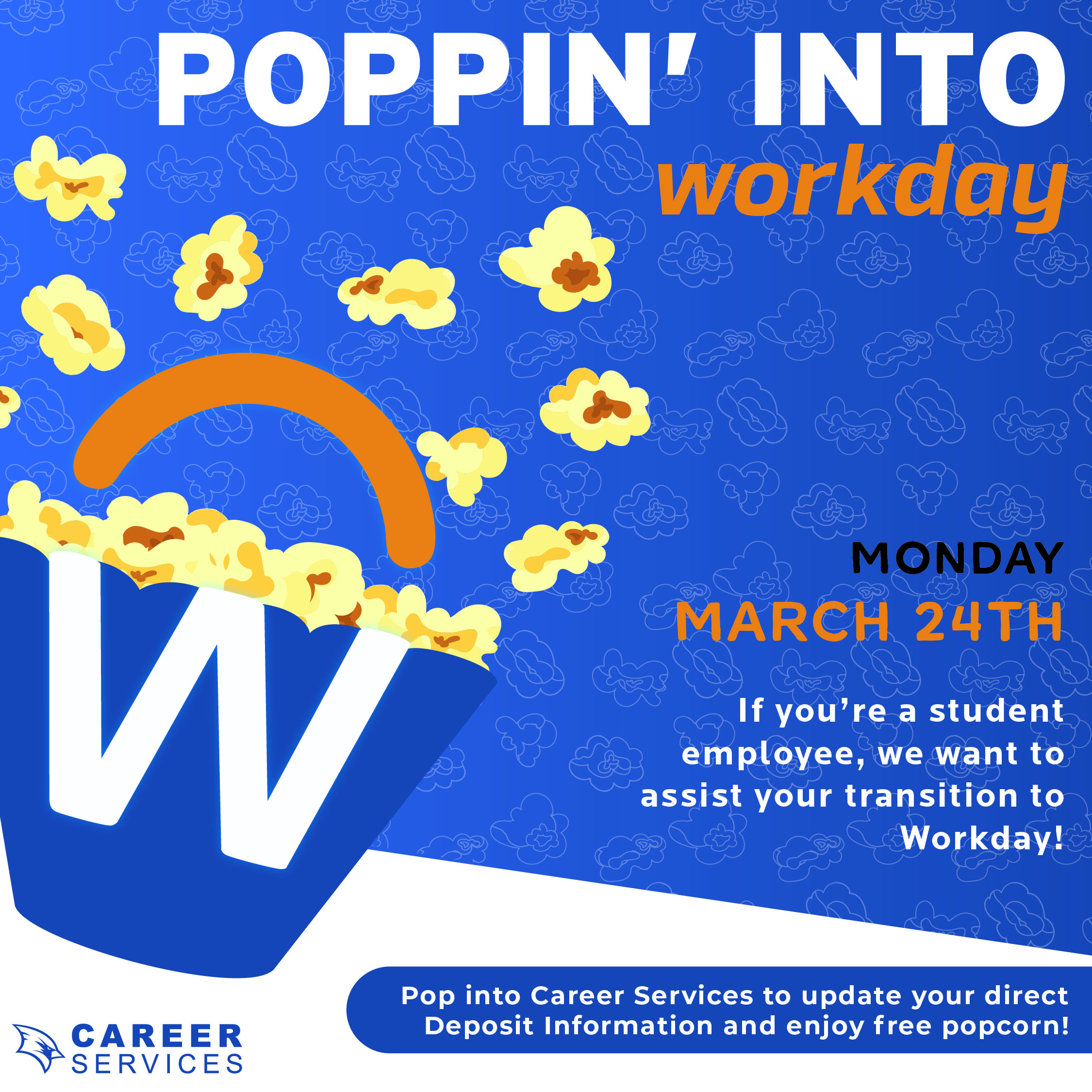 Popcorn-themed Student Worker Appreciation Week post